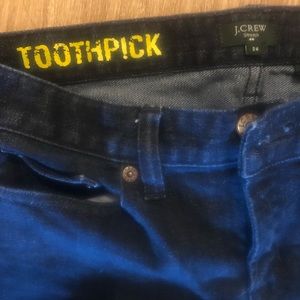 Solid quality blue jeans j crew toothpick